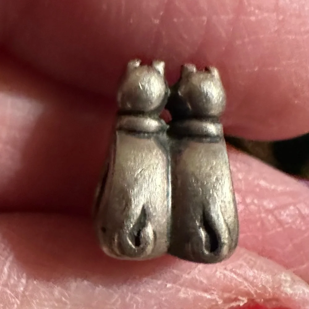 Chamilia Sterling Silver Double Cat‎ Bead Charm